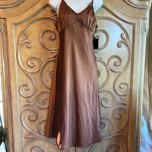 Japna Copper-Brown Slip Dress